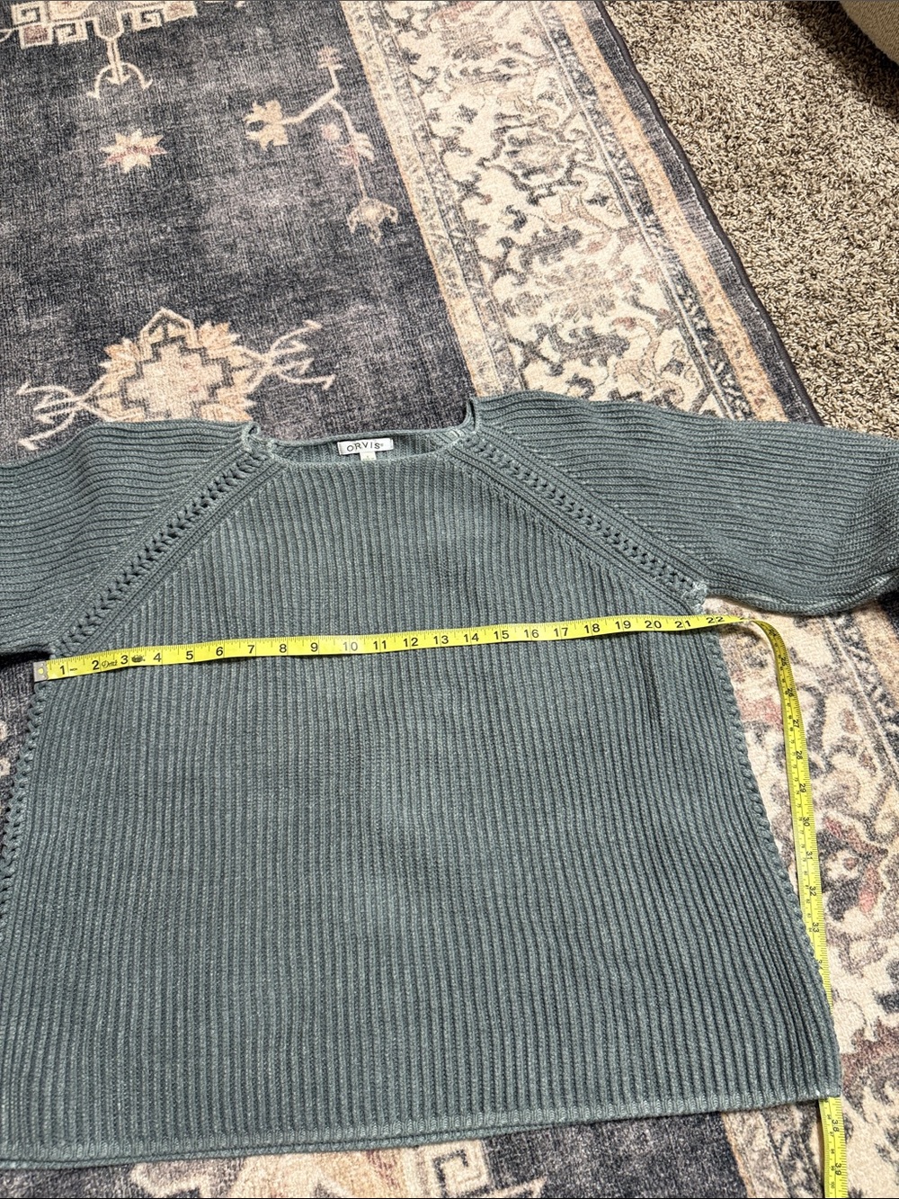 Orvis Ribbed Crewneck Sweater — Sage Green - Picture 6 of 7